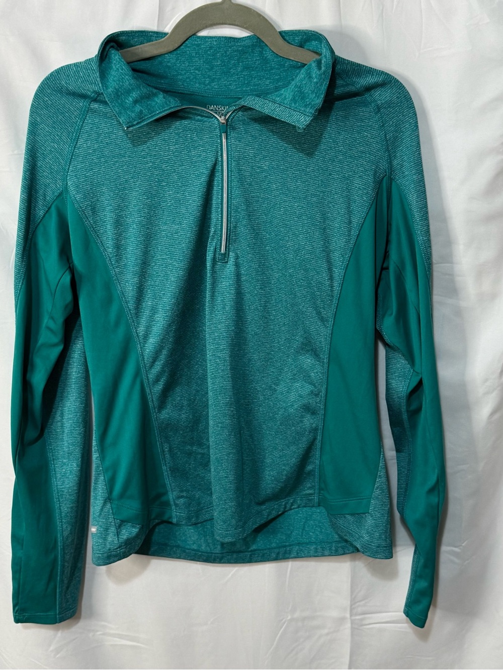 Danskin Now Teal Half-Zip Pullover Top - Women's